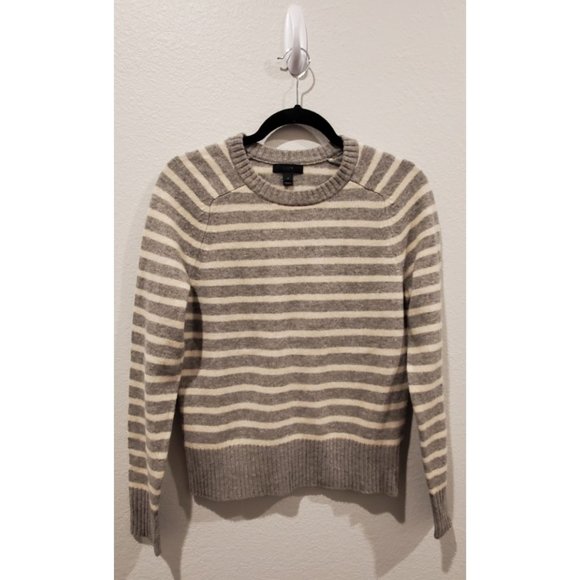 J. CREW Crewneck Striped Wool Sweater - Picture 1 of 4